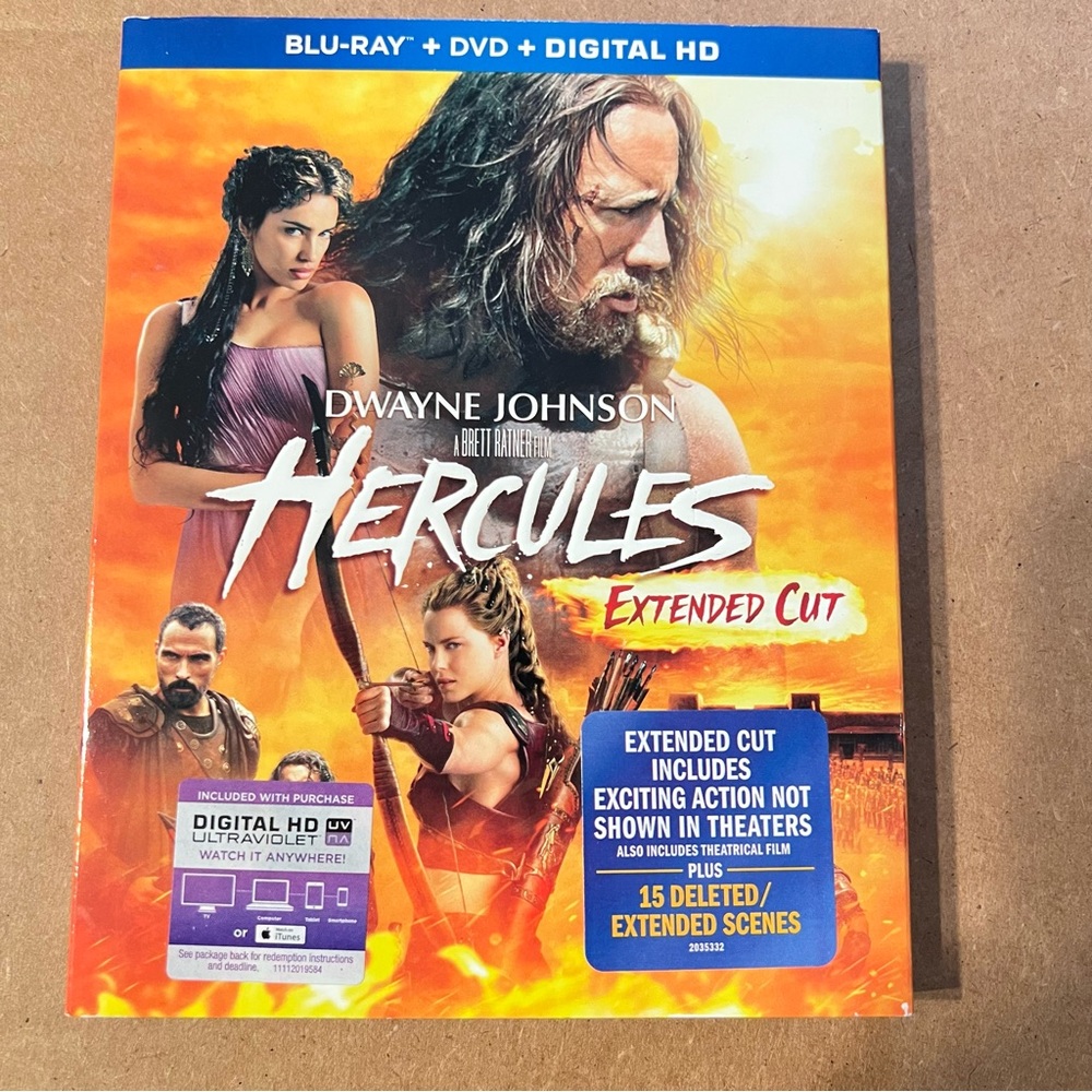 Blu-Ray + DVD Discs HERCULES Extended Cut - Dwayne Johnson - Movie Film